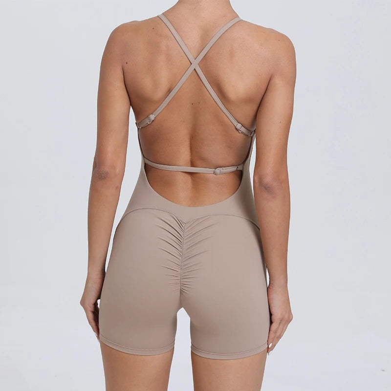 Backless One-Piece Suit Workout Jumpsuit