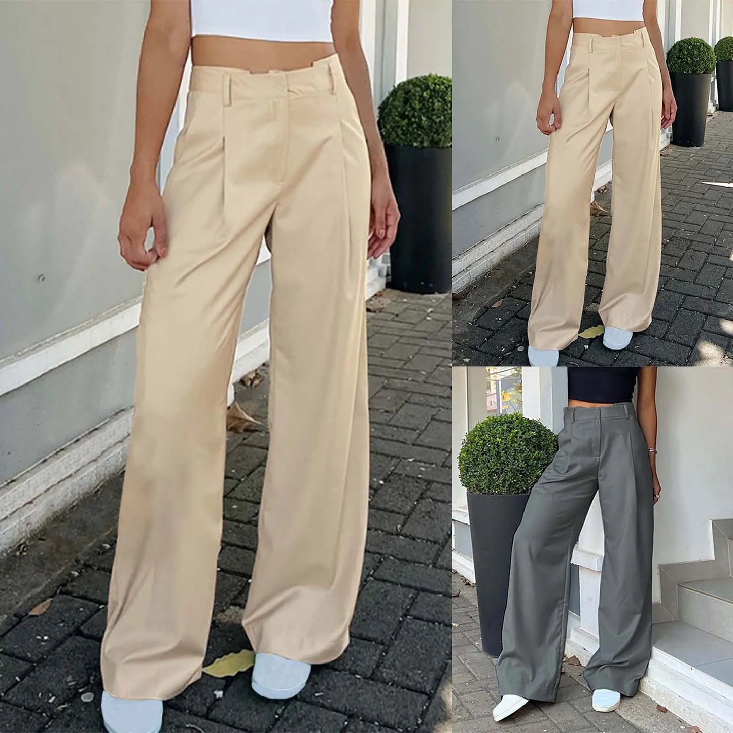 High Waist Wide Trousers