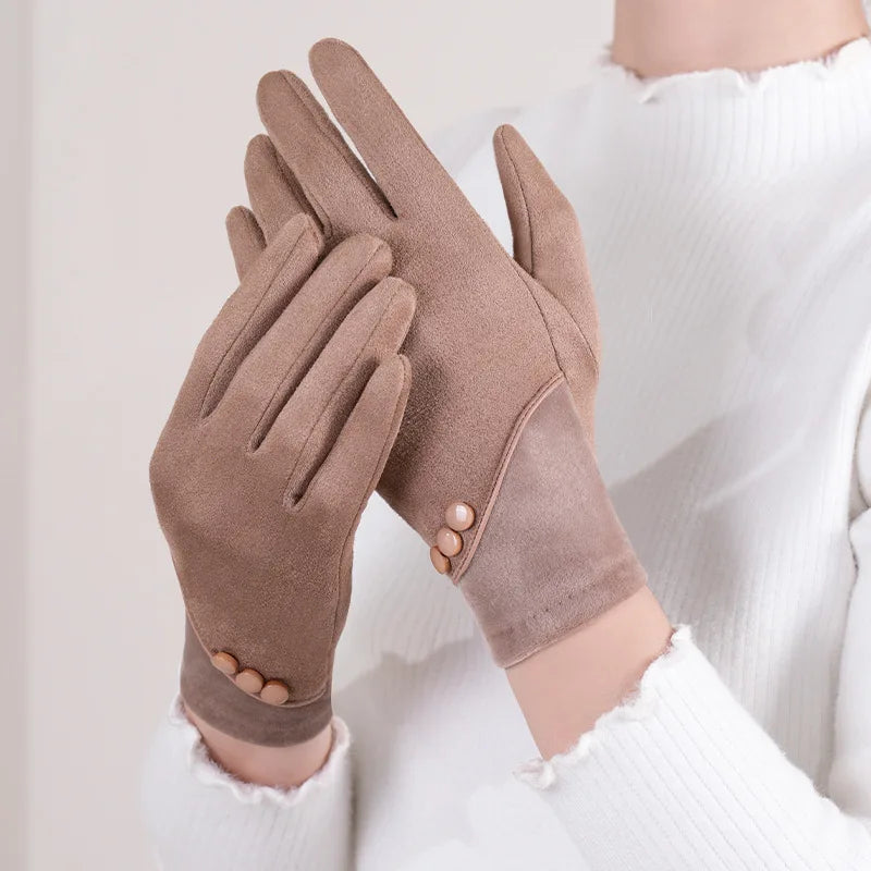 Women's Warm Suede Gloves