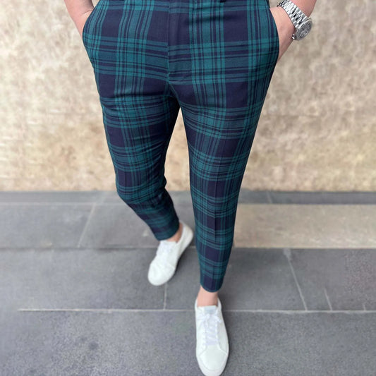 Spring And Autumn Plaid Pants