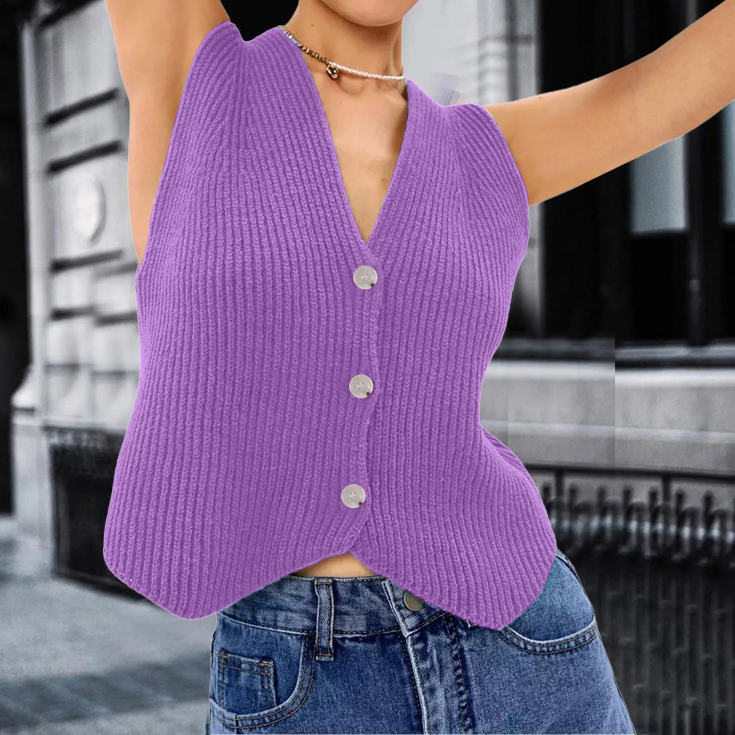 Fashion Casual Sleeveless Sweater