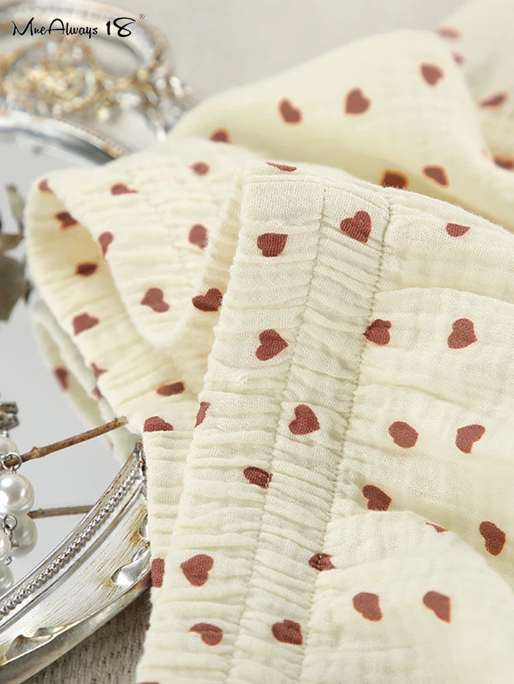 Mnealways18 Heart Printing Casual Shorts