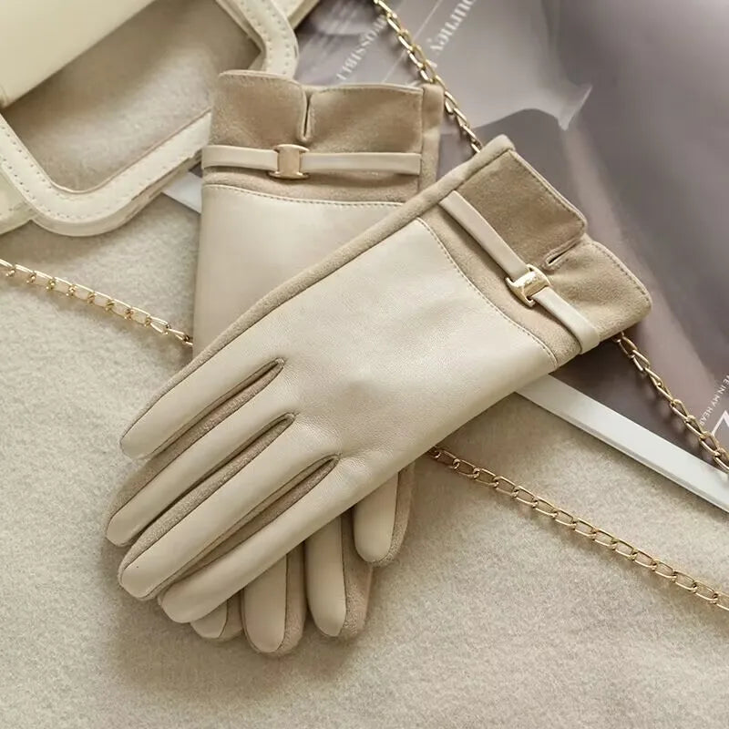 Chain Leather Gloves