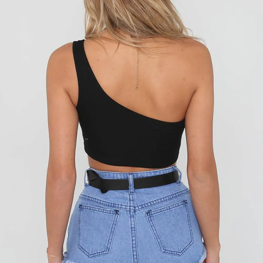 One Shoulder Halter Shirt