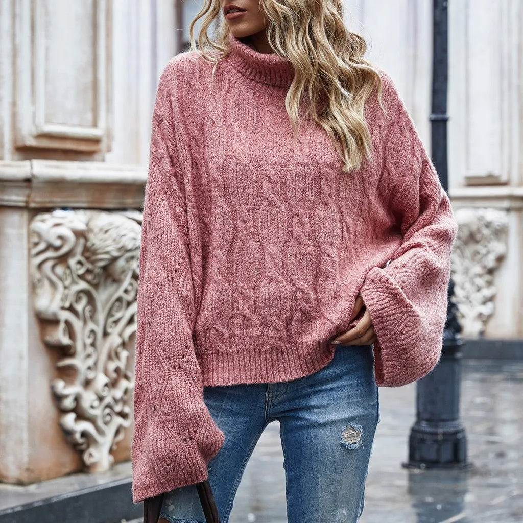 Turtleneck Twist Long Sleeve Sweater