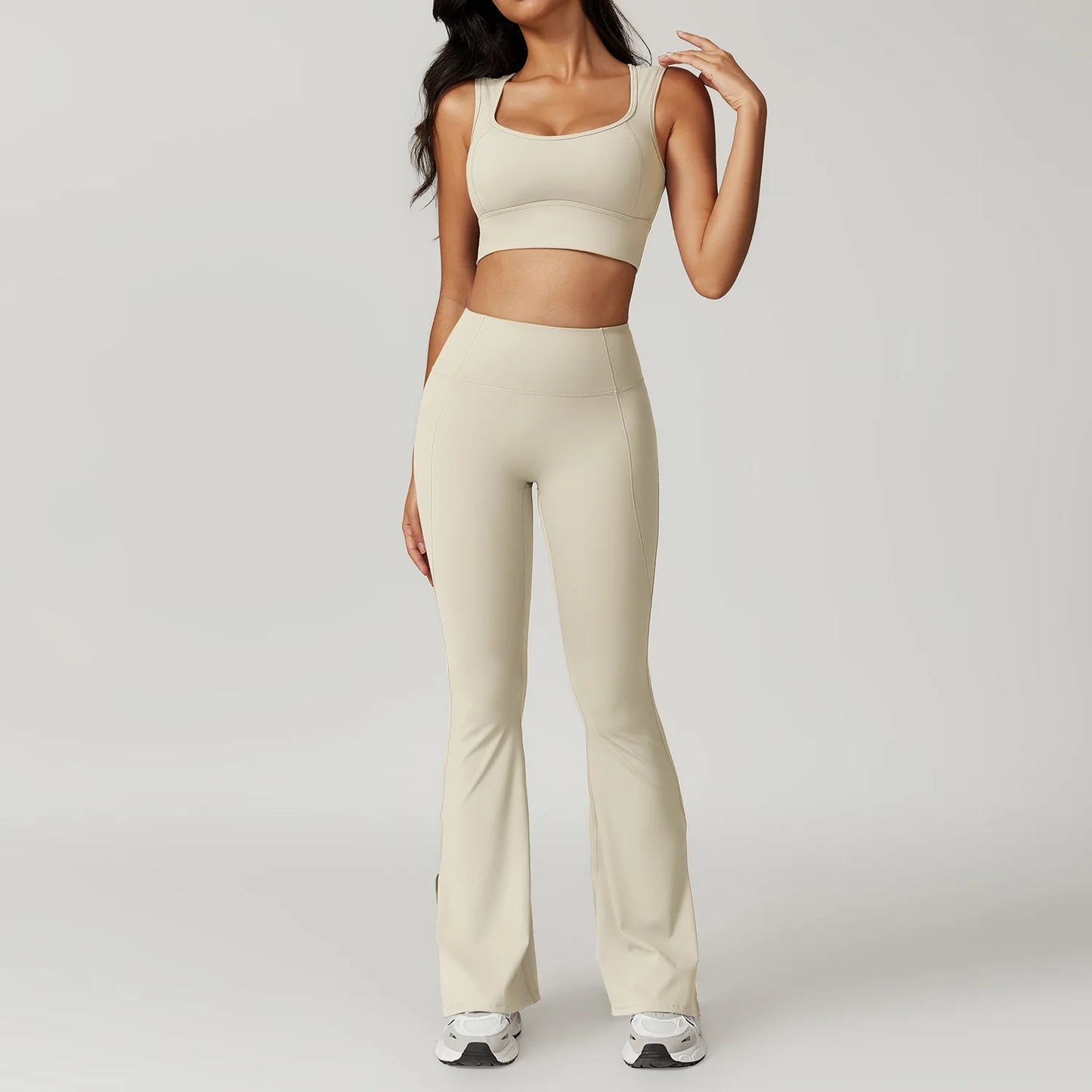 High Waist Flared Pants Tank Top