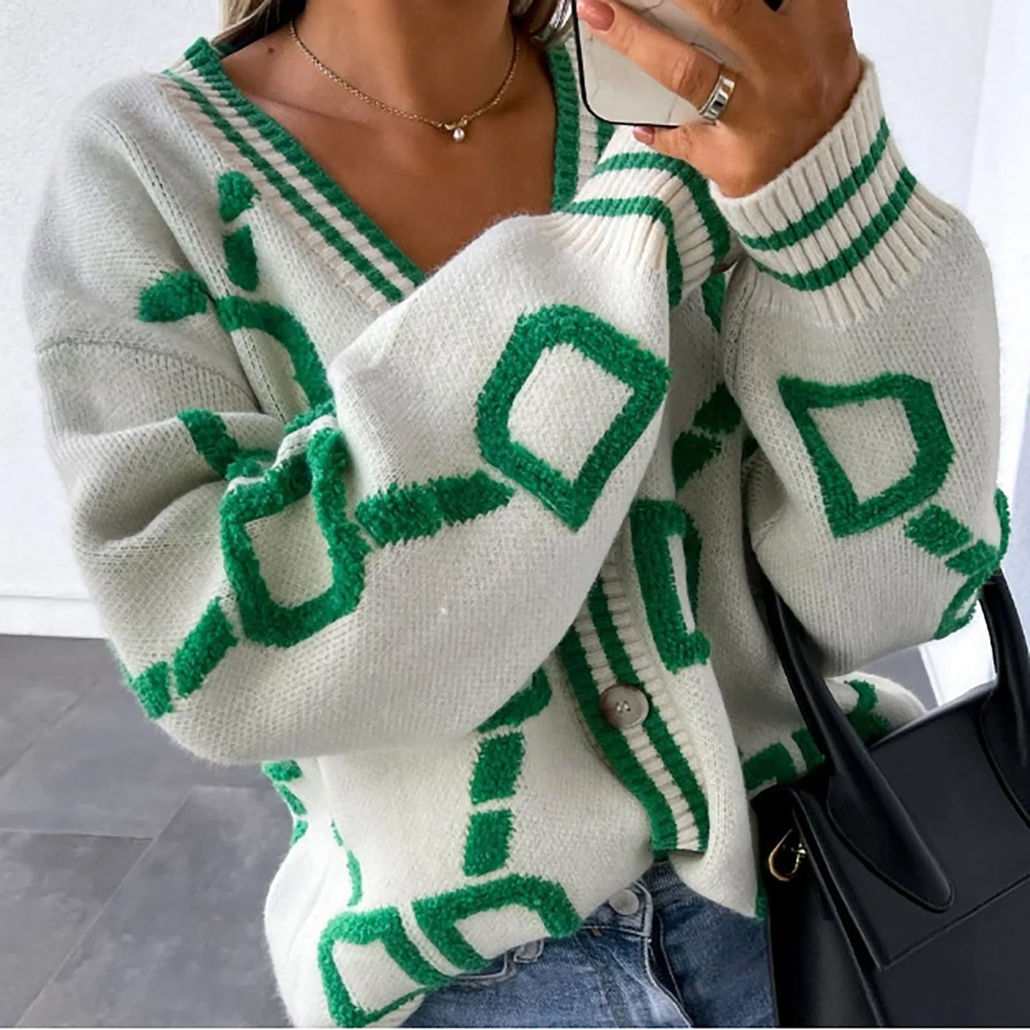 Vintage Knitted Cardigan Sweater