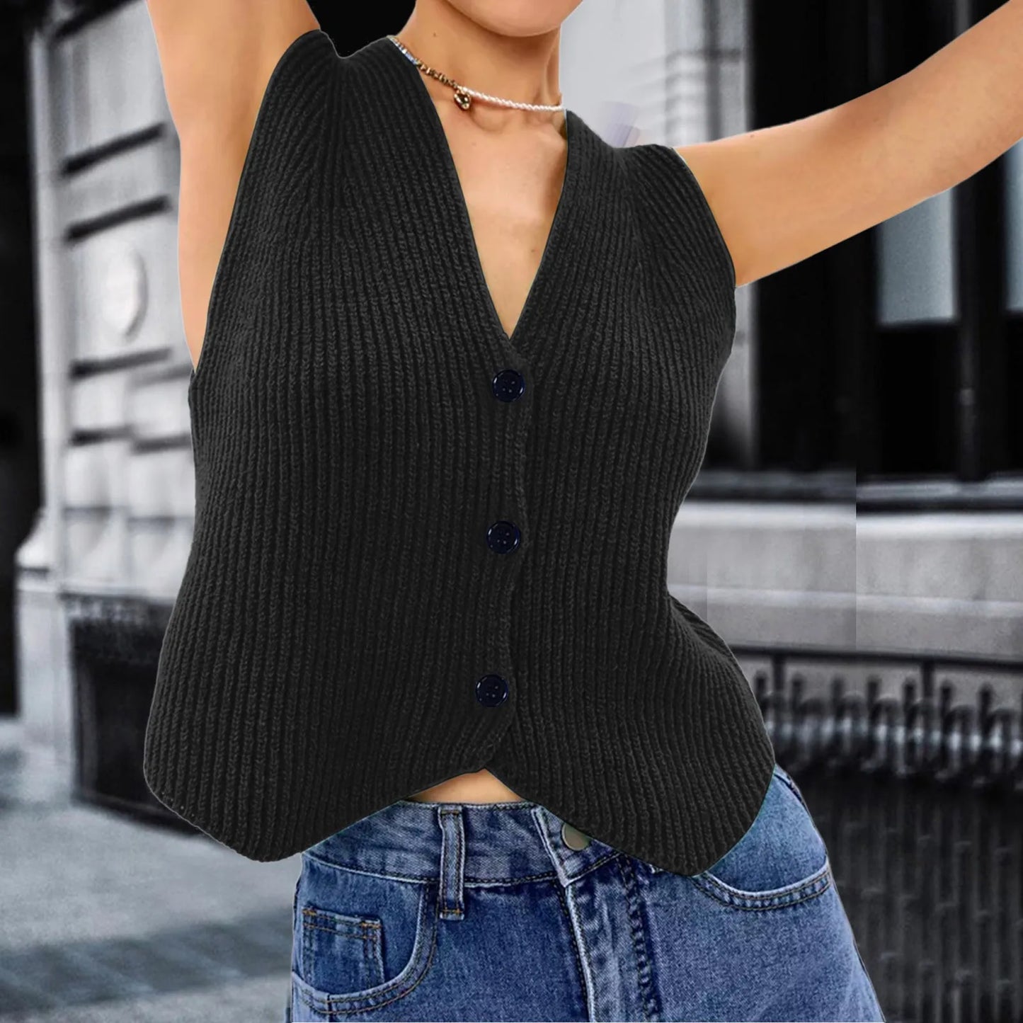 Fashion Casual Sleeveless Sweater