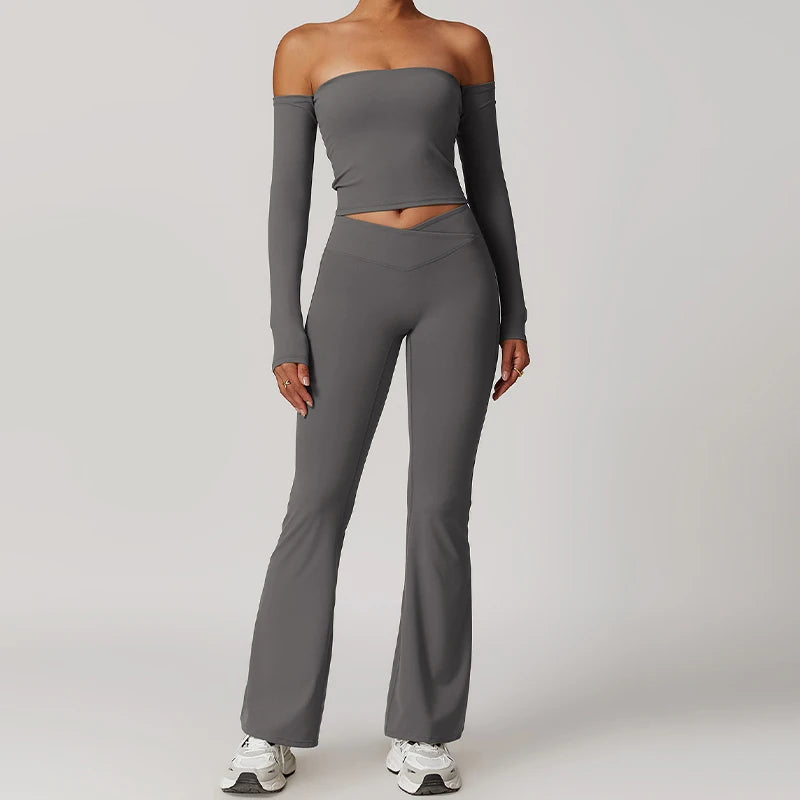 Casual Flared Sports Suit Pants