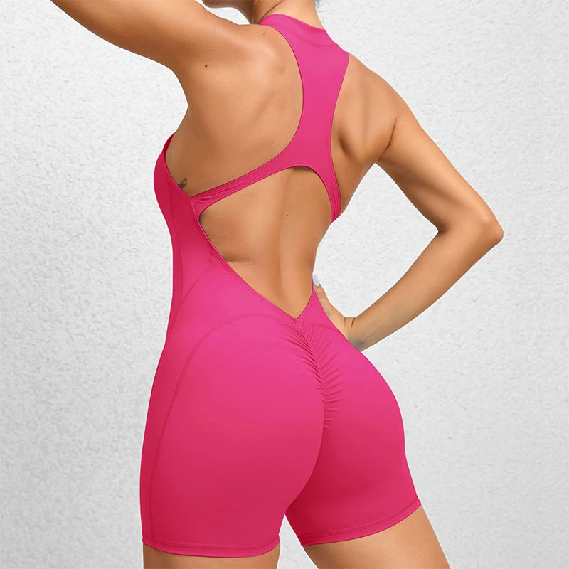 Short Sports Sleeveless Gym Jumpsuit