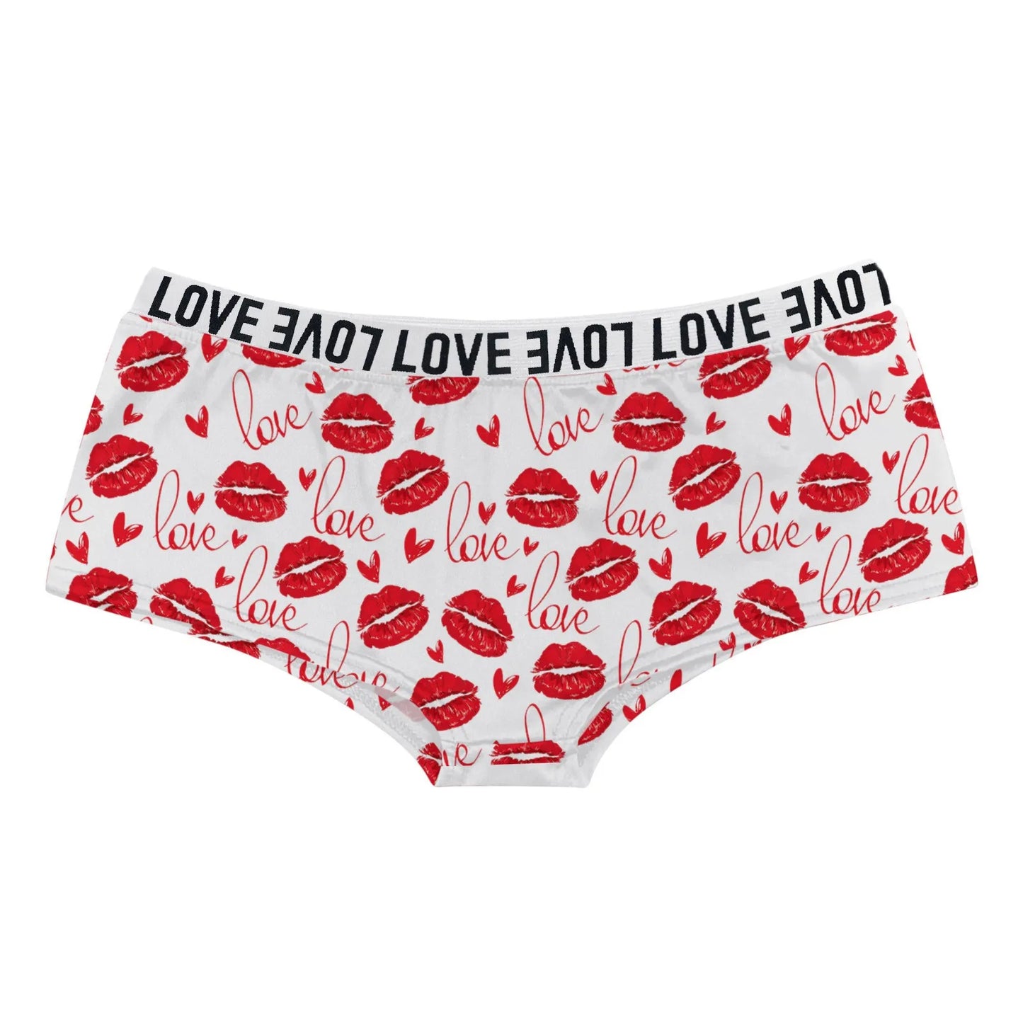 Sexy Lips Print Boxer Pants