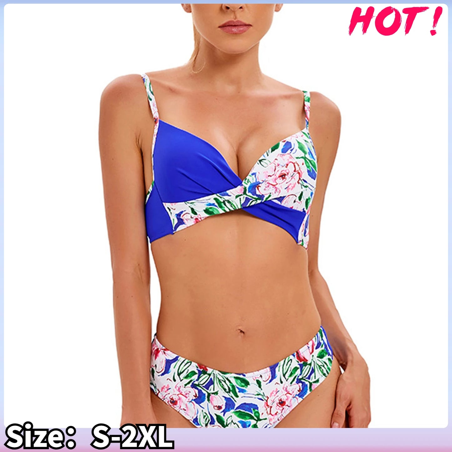 Contrast Color Bikini Halter