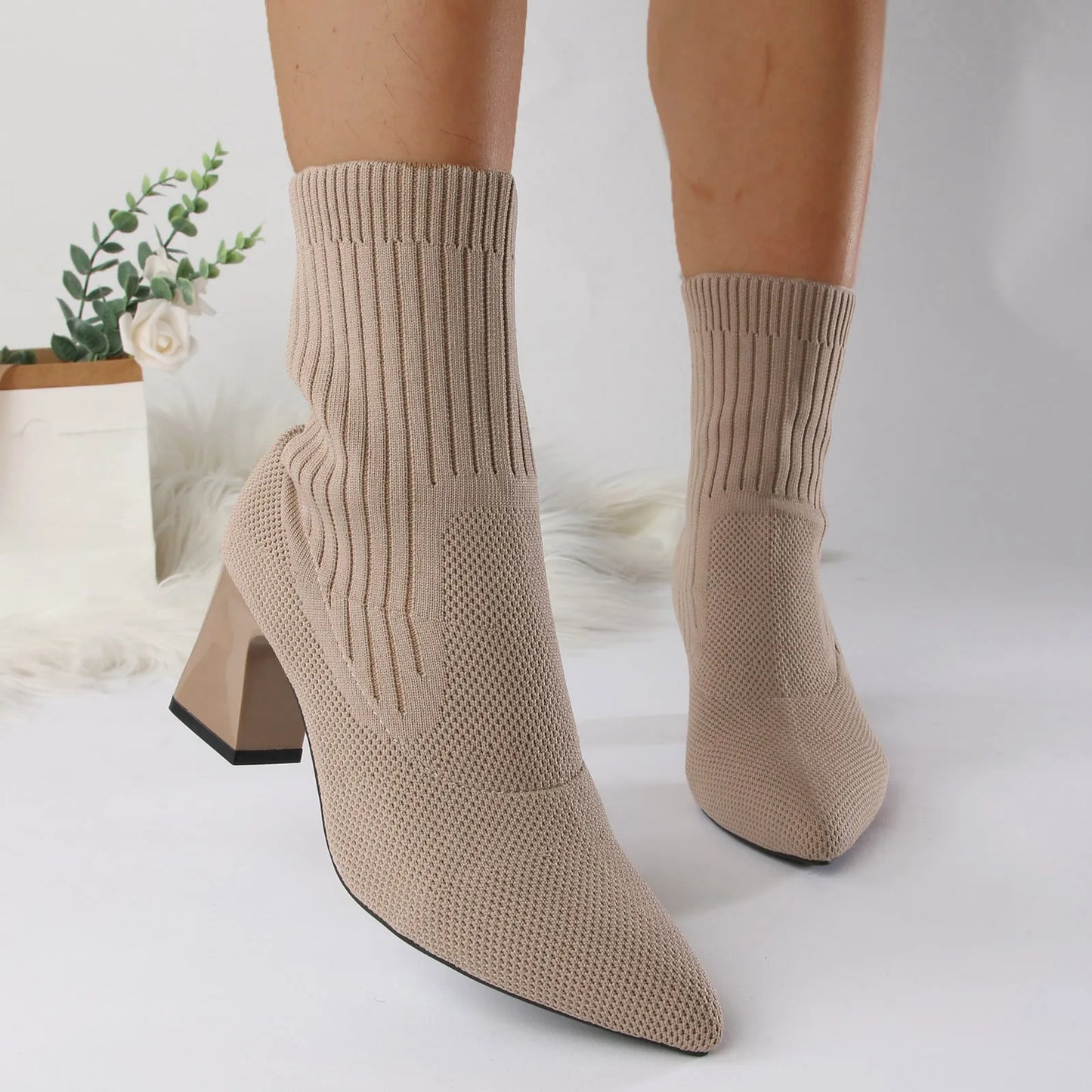 Versatile Short Boots Pointed Heels