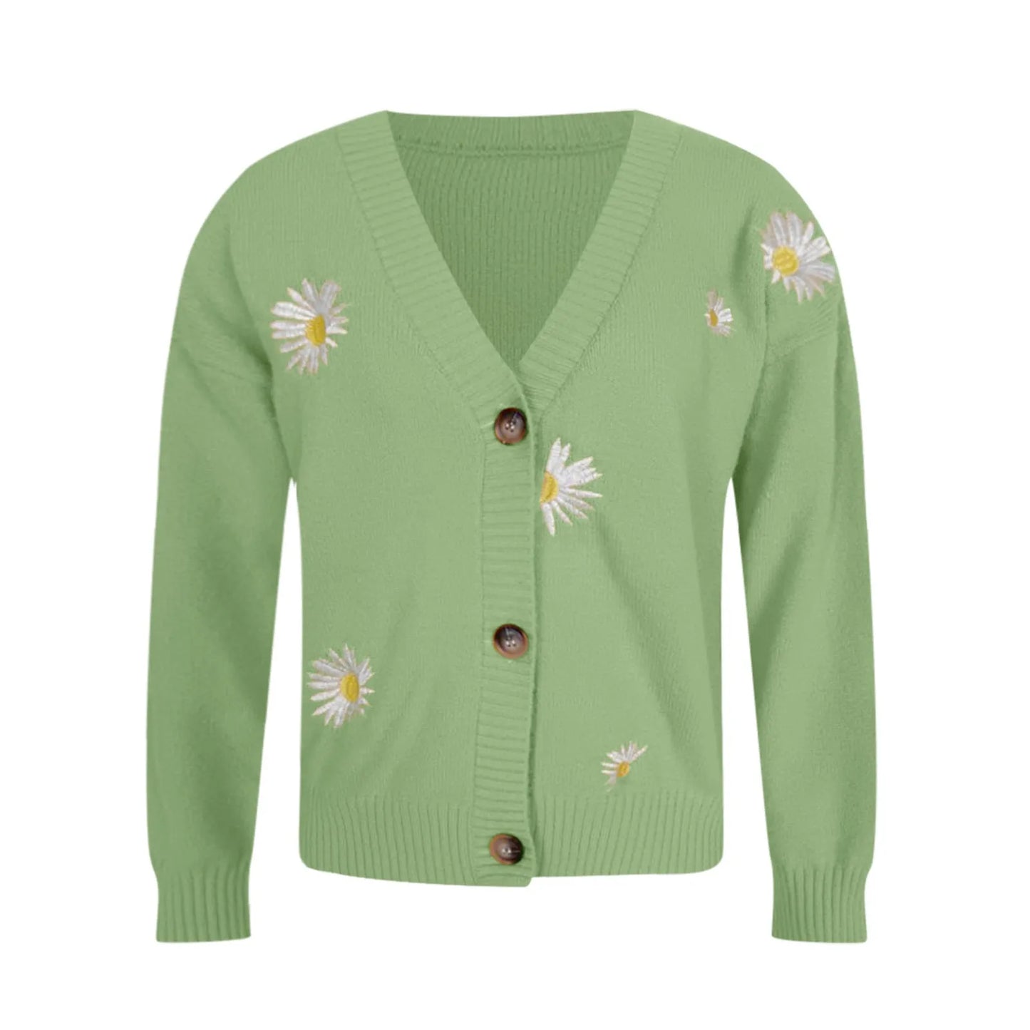 Small Chrysanthemum Embroidered Sweater