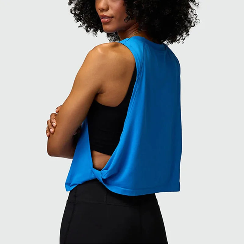 Solid Running Vest Crop Top