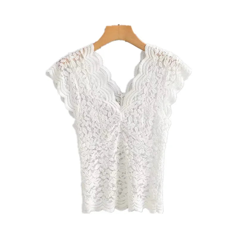 S-5Xl Lace Blouses Shirts Shirt