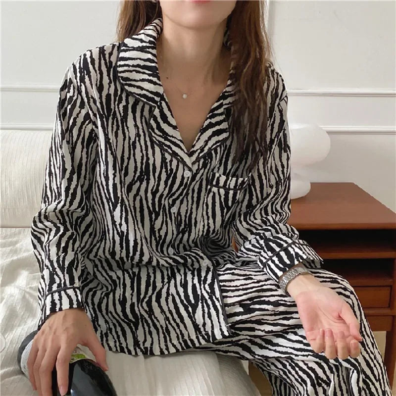 Pajamas Set V-Neck Trousers