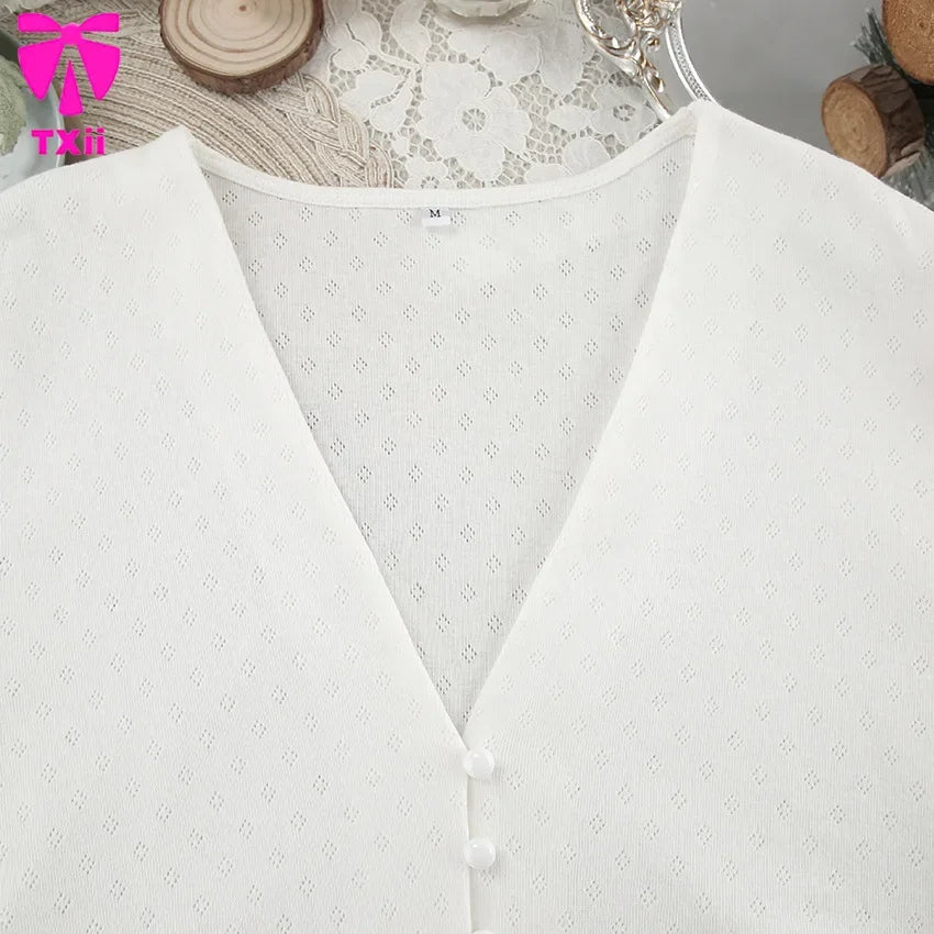 Txii Sleepwear White Knitted Pants