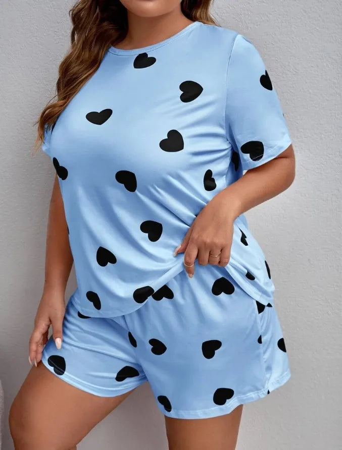 Plus Size Silk Pajamas Set