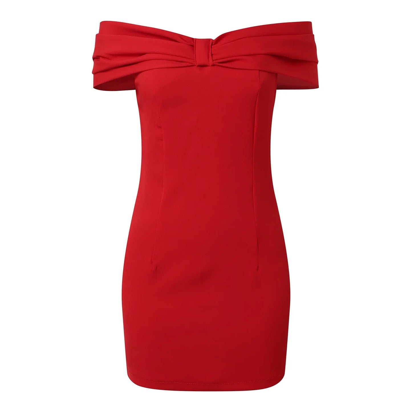 Christmas Bow Off Shoulder Dress