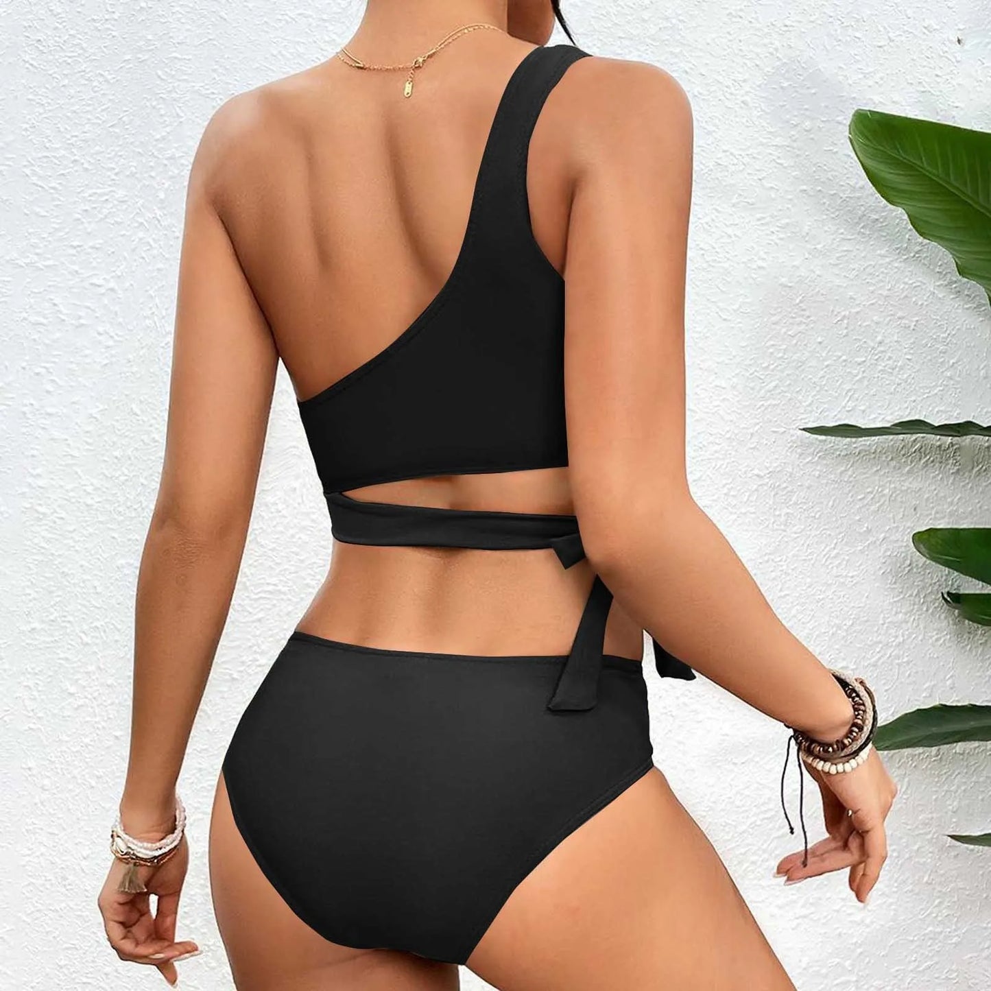 One Shoulder Swimming Suit For