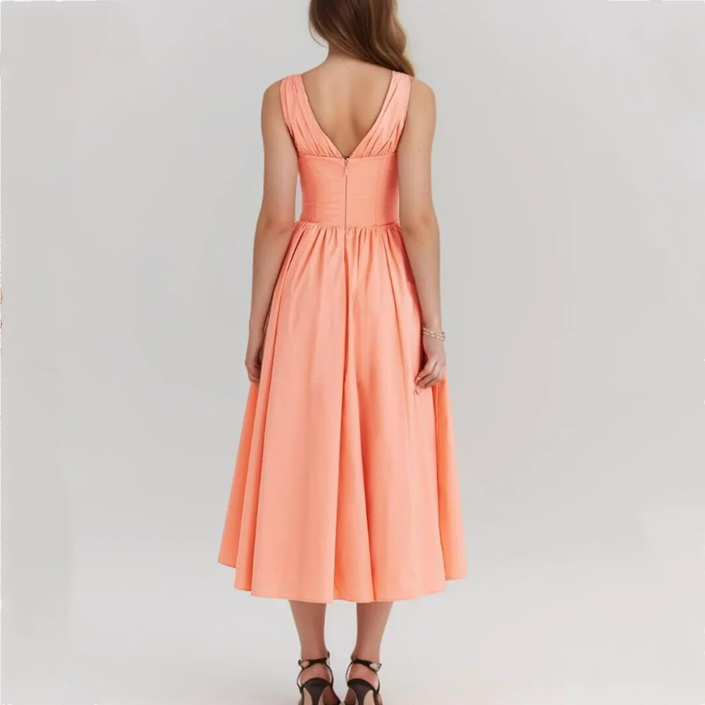 Sexy Pleated Strap Dress