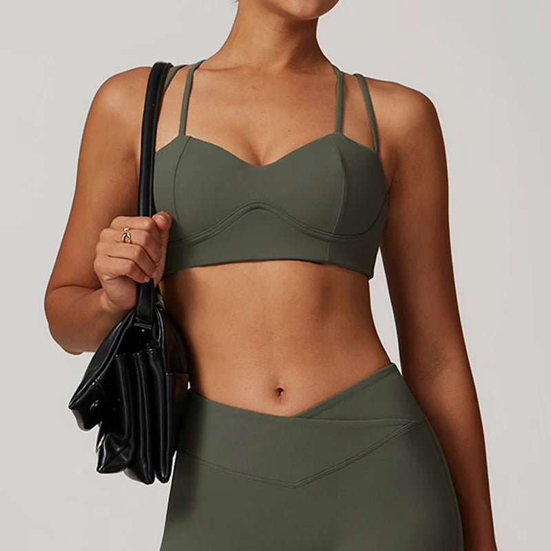 Quick-Dry Yoga Bra Cross Tank Top