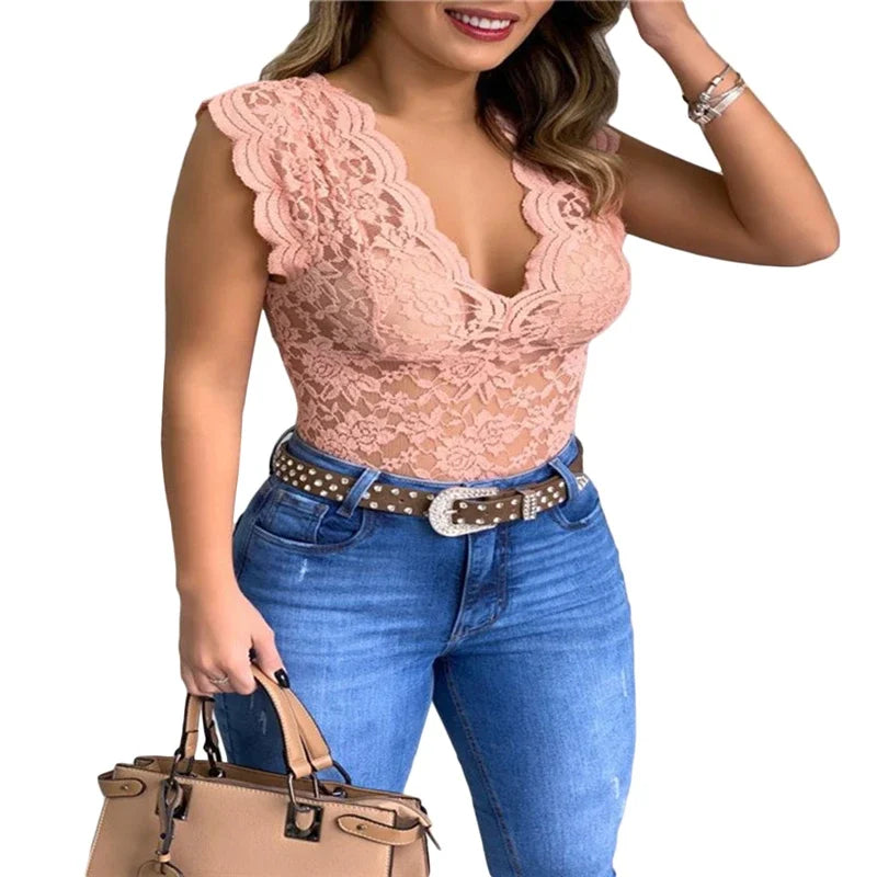 S-5Xl Lace Blouses Shirts Shirt