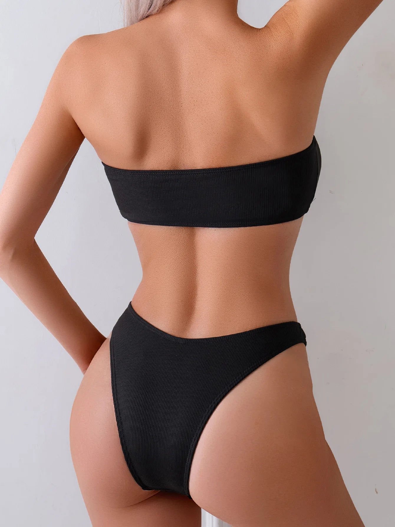 Solid Color Black 2 Piece