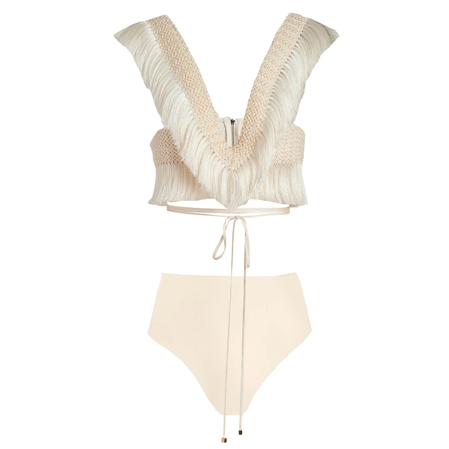 Summer Fringe Trim Bikini and Skit Set