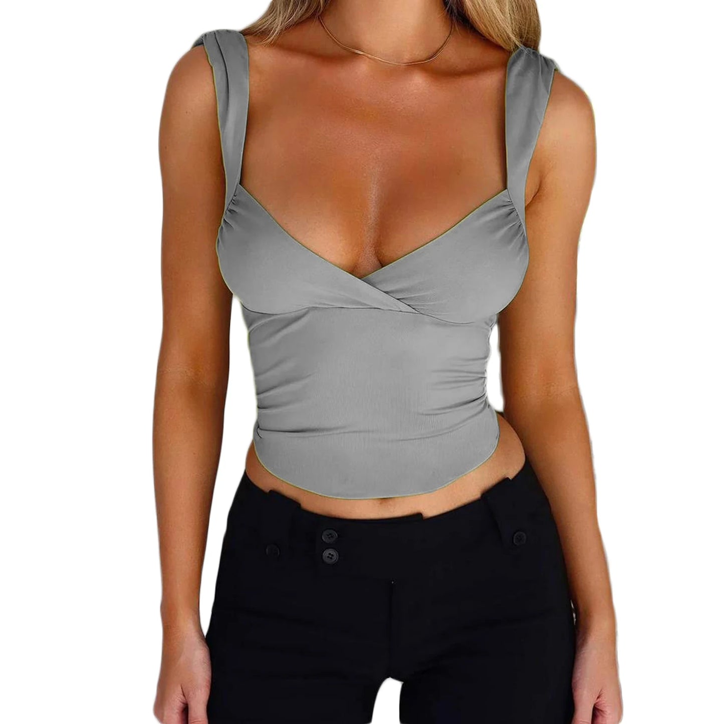 Solid Color Camisoles V-Neck