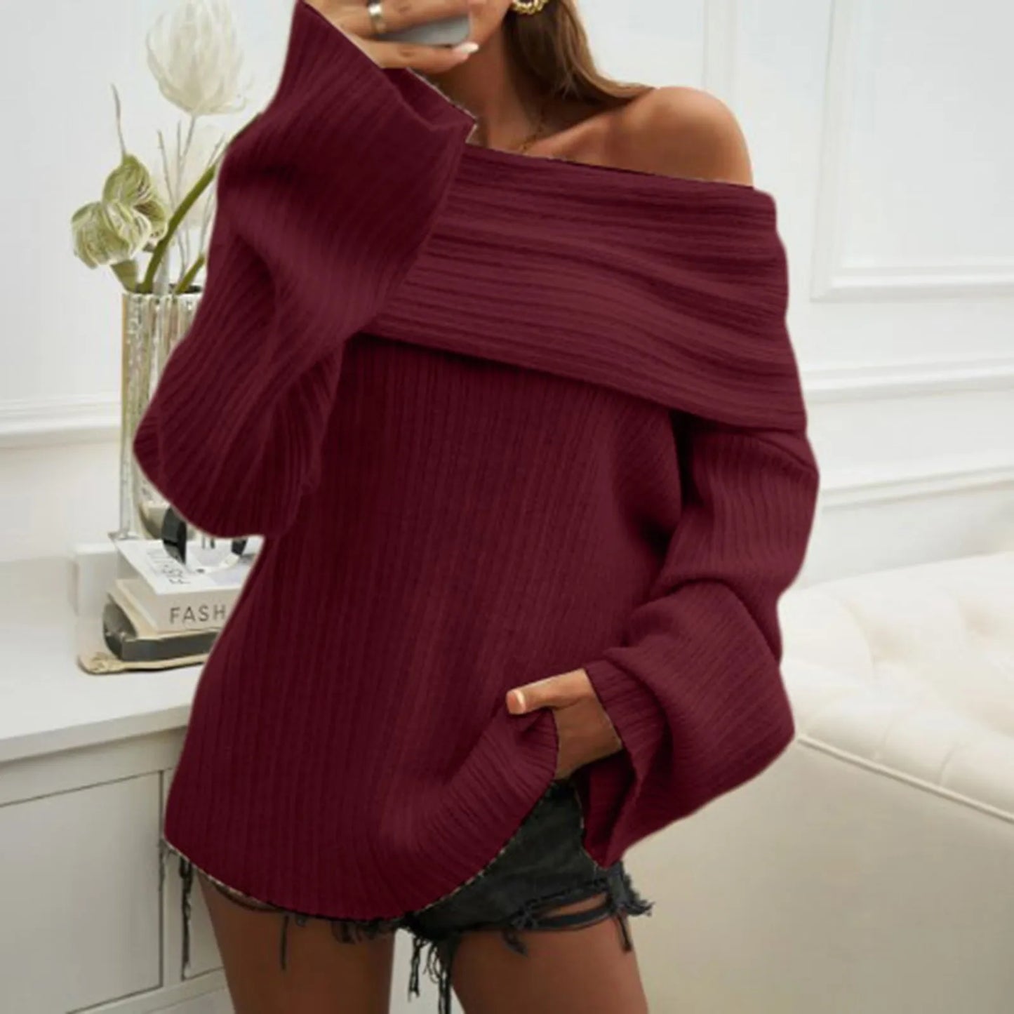 Oversized Knit Sexy Sweater