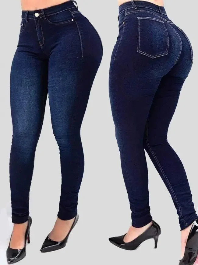 High Waist Stretch Slim Pants