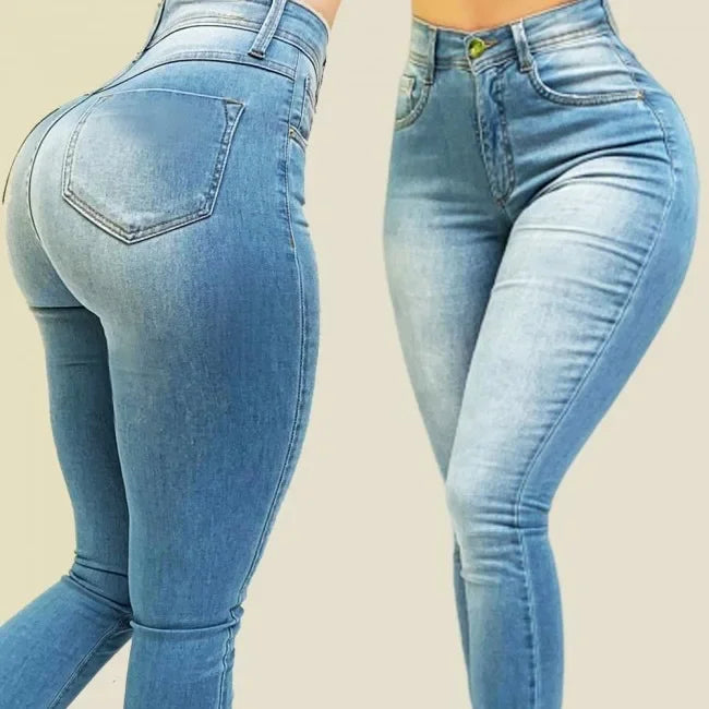 High Waist Stretch Slim Pants