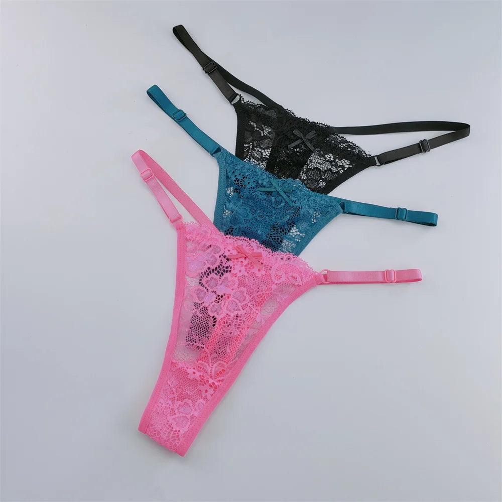 3Pcs Lace Thongs Lace