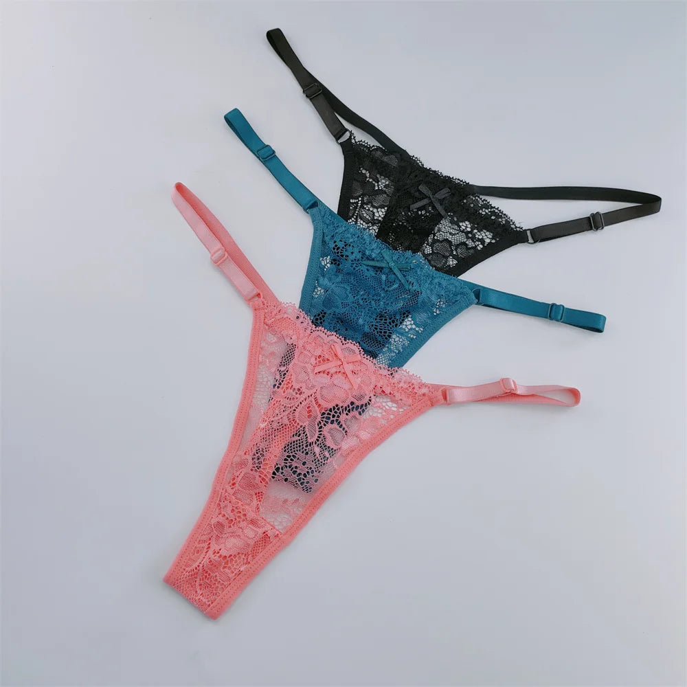 3Pcs Lace Thongs Lace