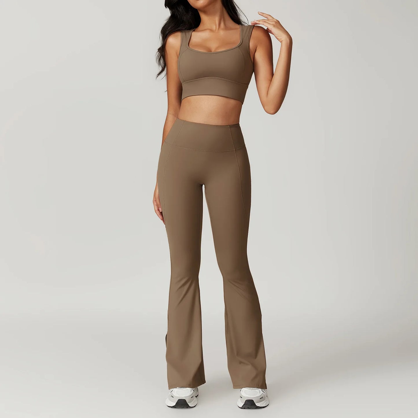 High Waist Flared Pants Tank Top