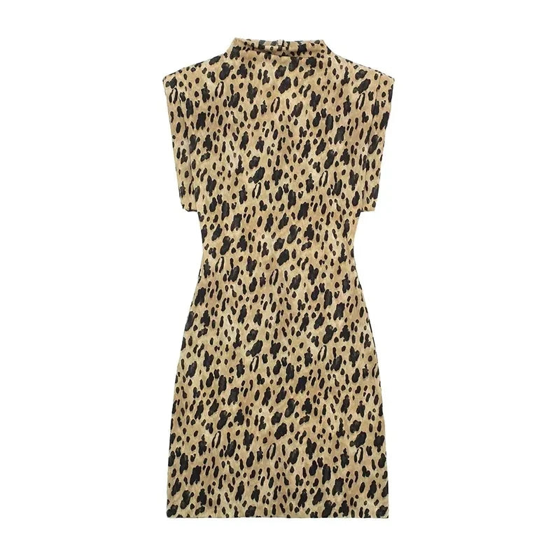 Vintage Leopard Print Dress Dress