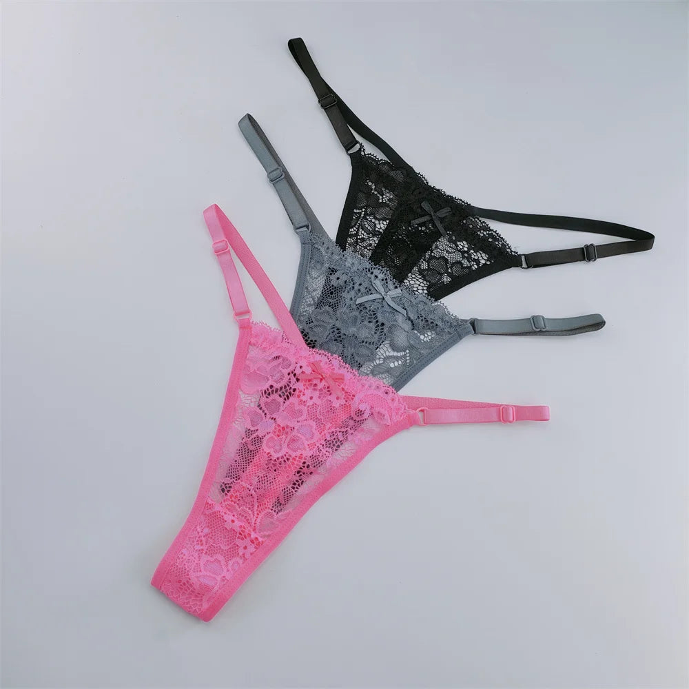 3Pcs Lace Thongs Lace