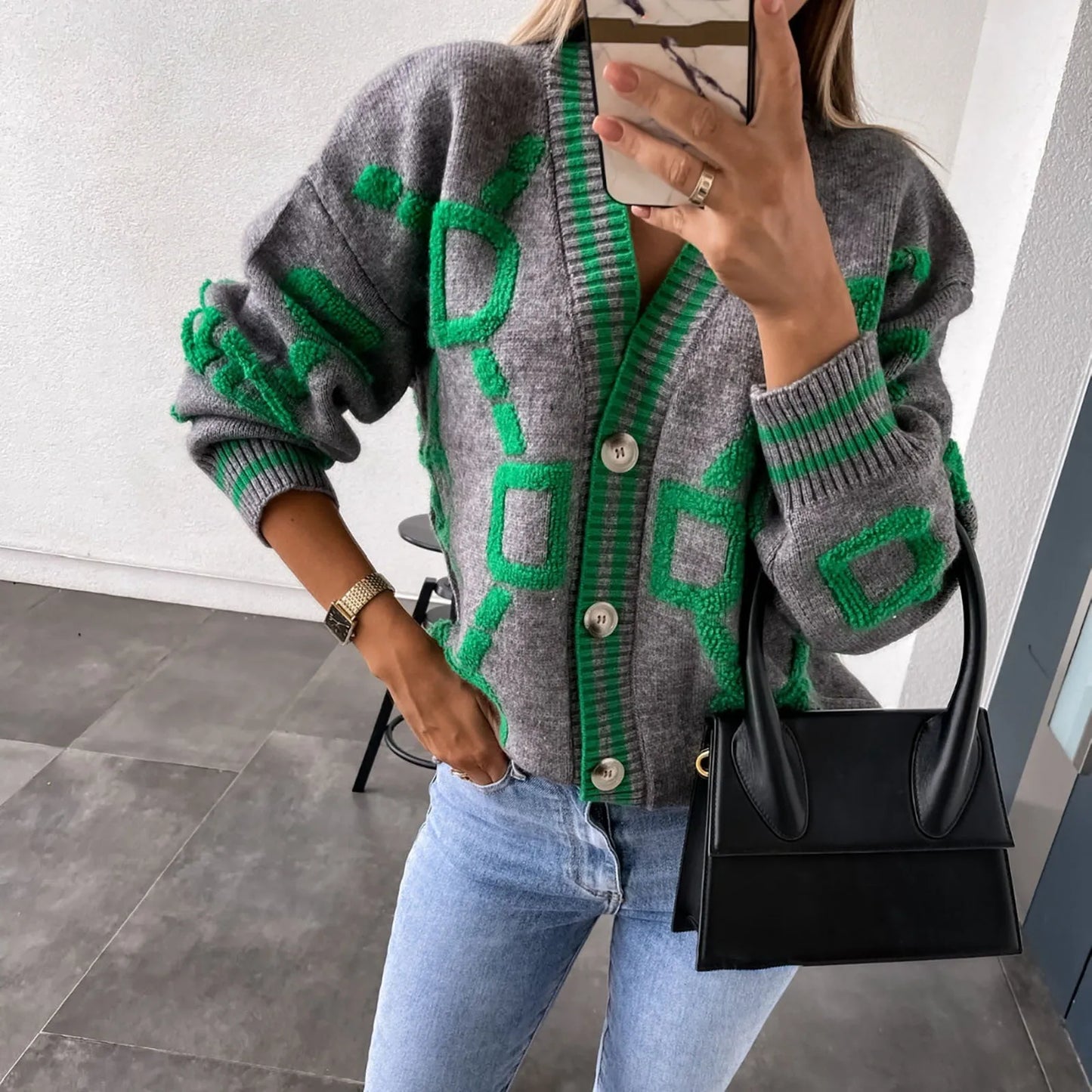 Vintage Knitted Cardigan Sweater