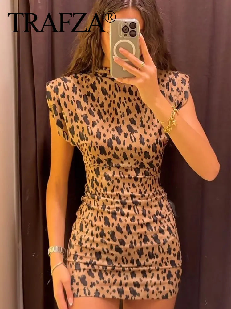 Vintage Leopard Print Dress Dress