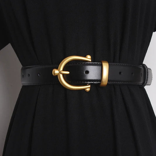 Women's Vintage Gold Buckle Belt