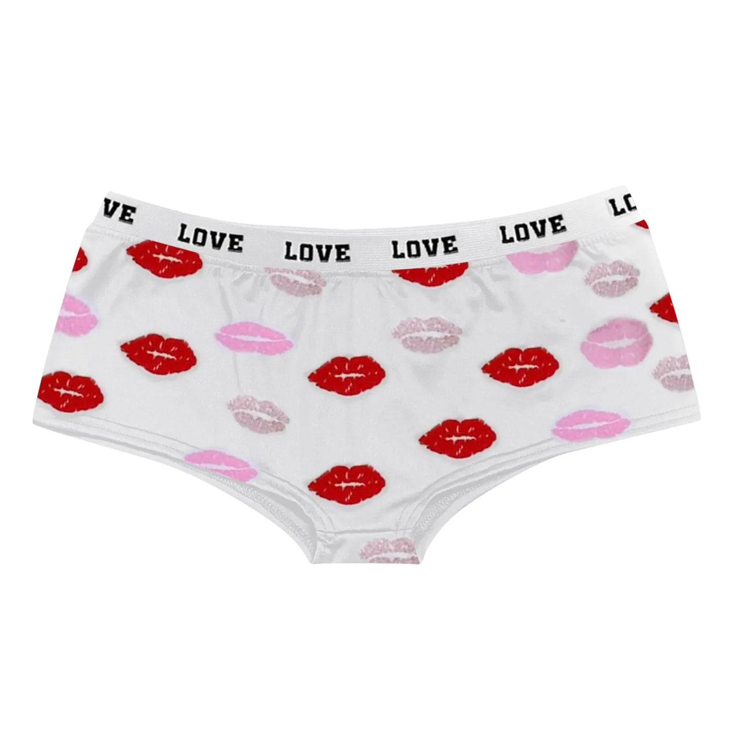Sexy Lips Print Boxer Pants