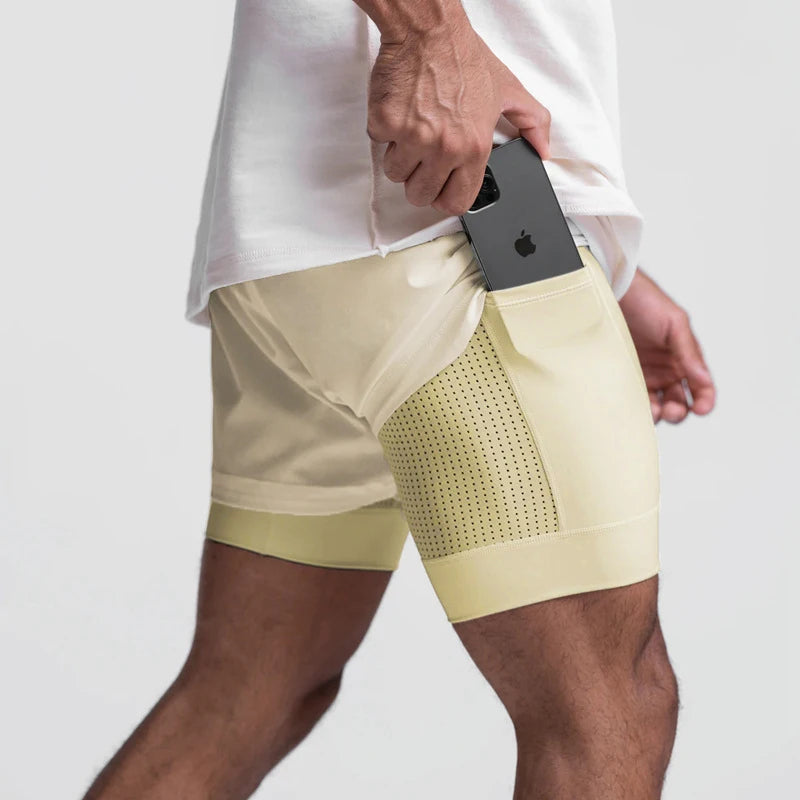 New Breathabledouble Layersport Shorts