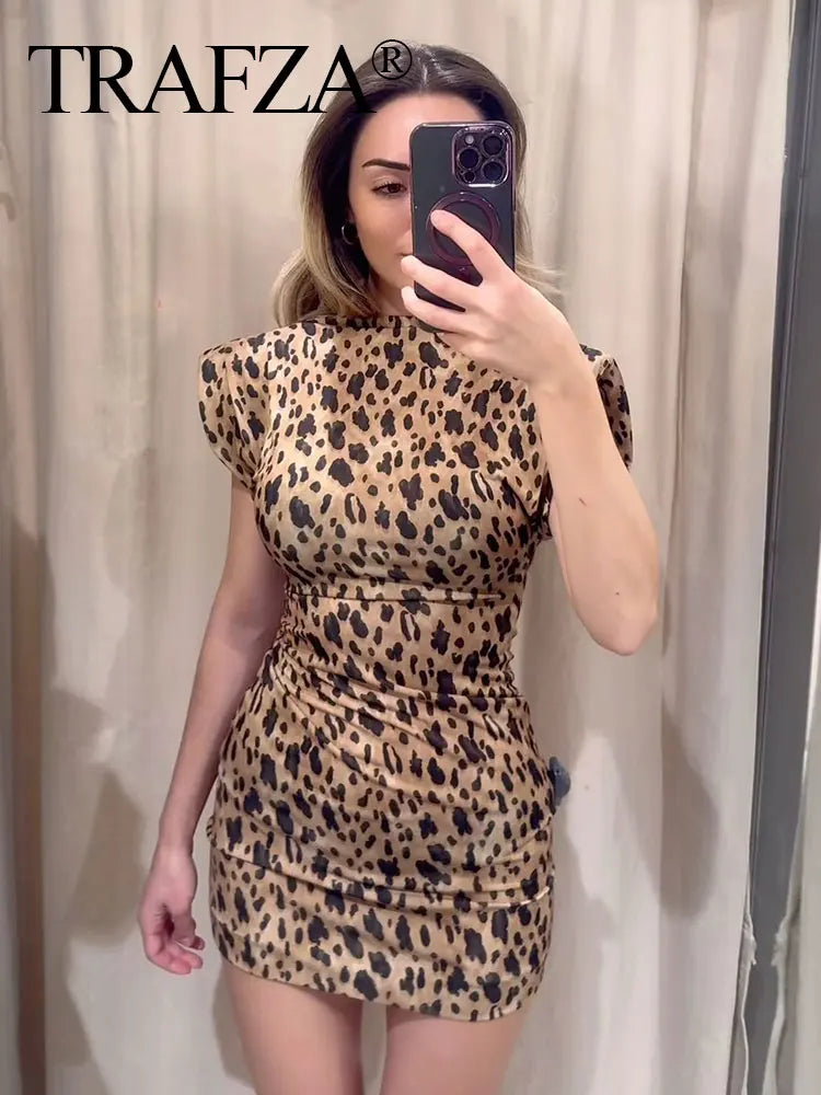 Vintage Leopard Print Dress Dress