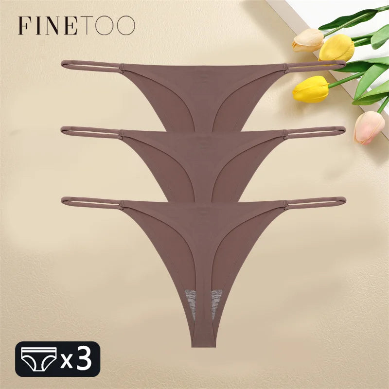 3Pcs Seamless Thongs Pants