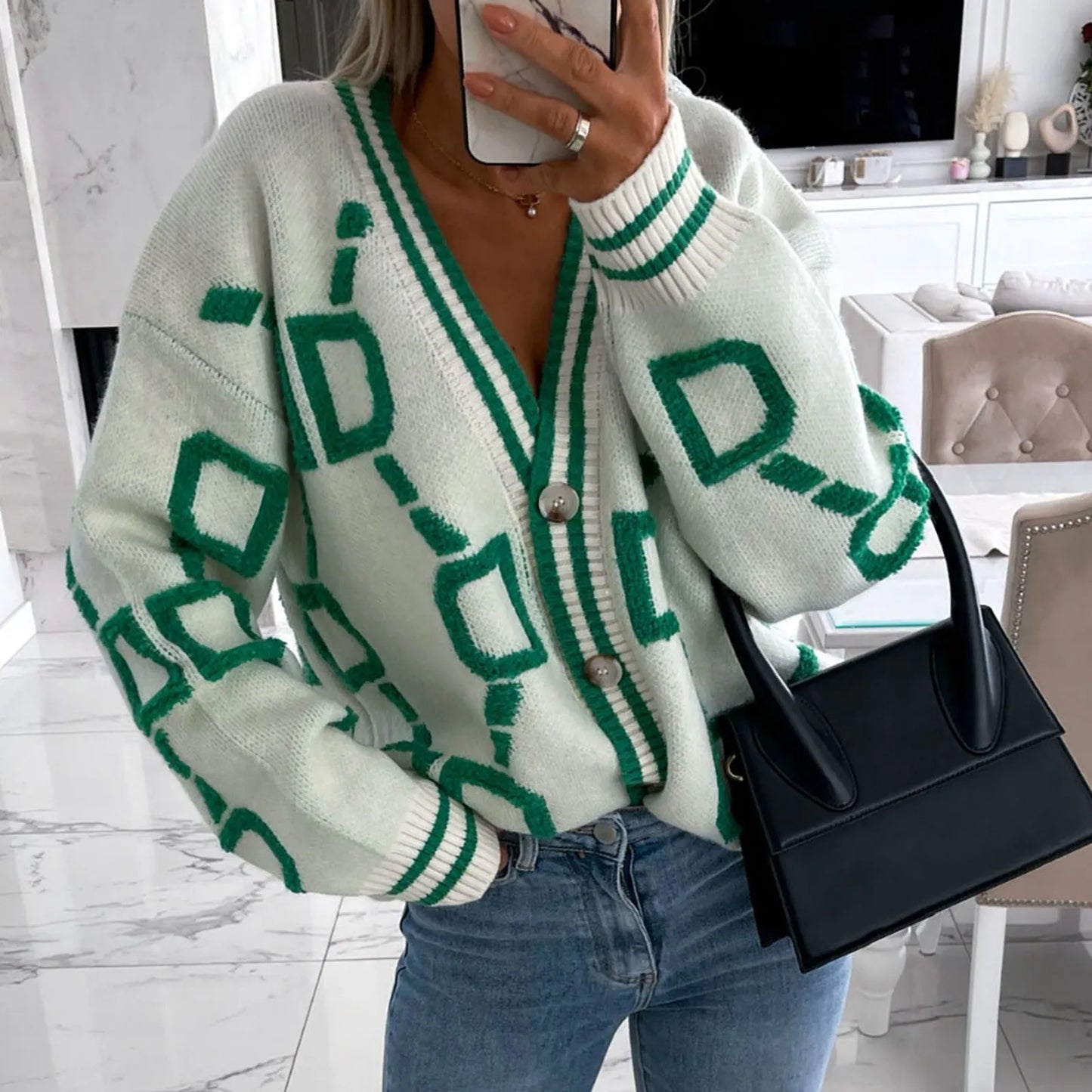 Vintage Knitted Cardigan Sweater