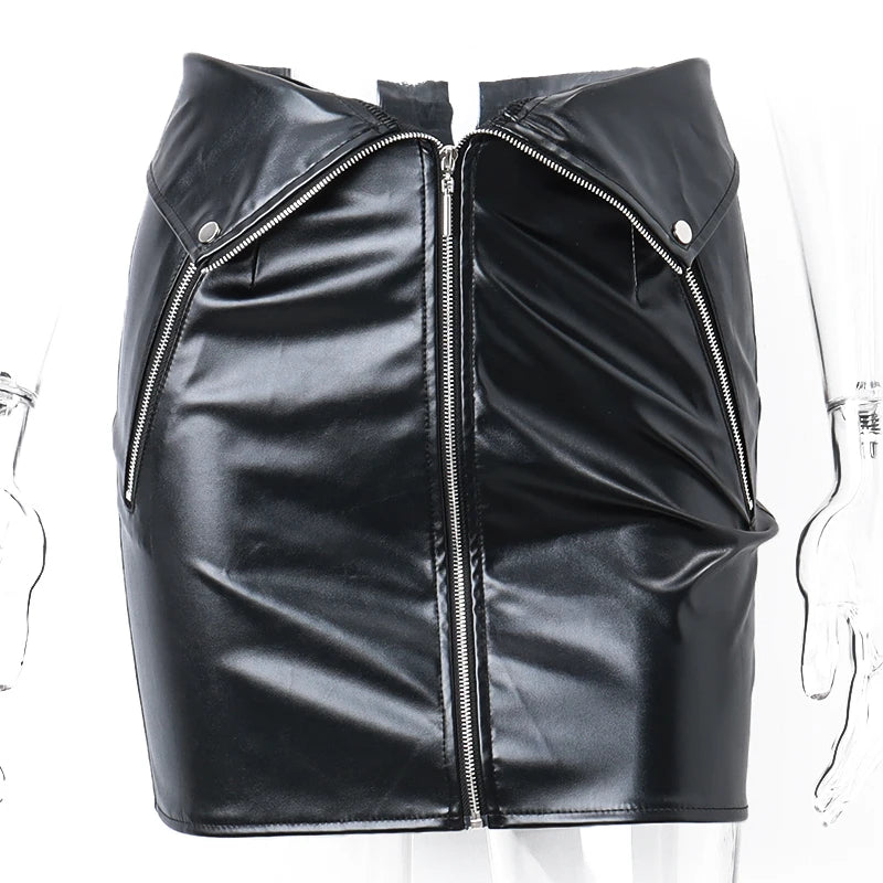 Women's Sexy Leather Skirt