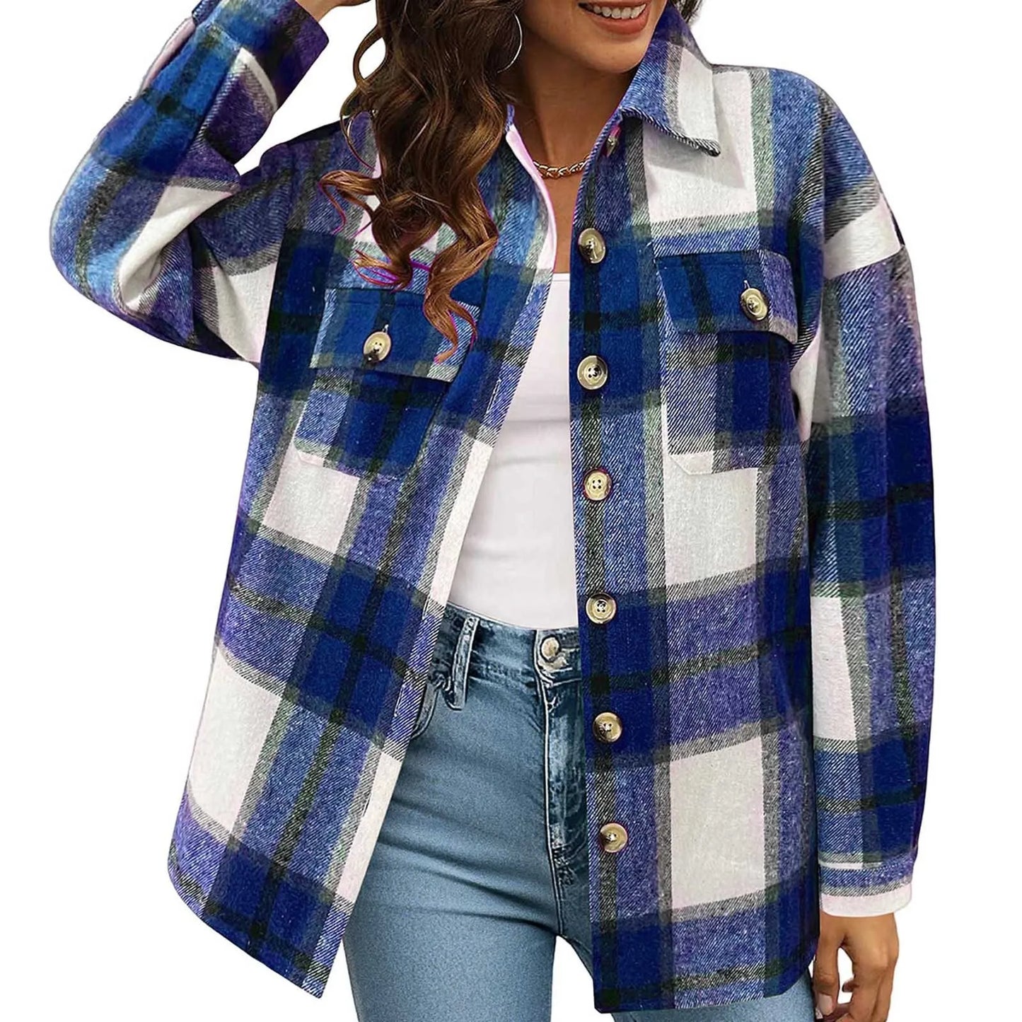 Retro Plaid Shacket Jacket