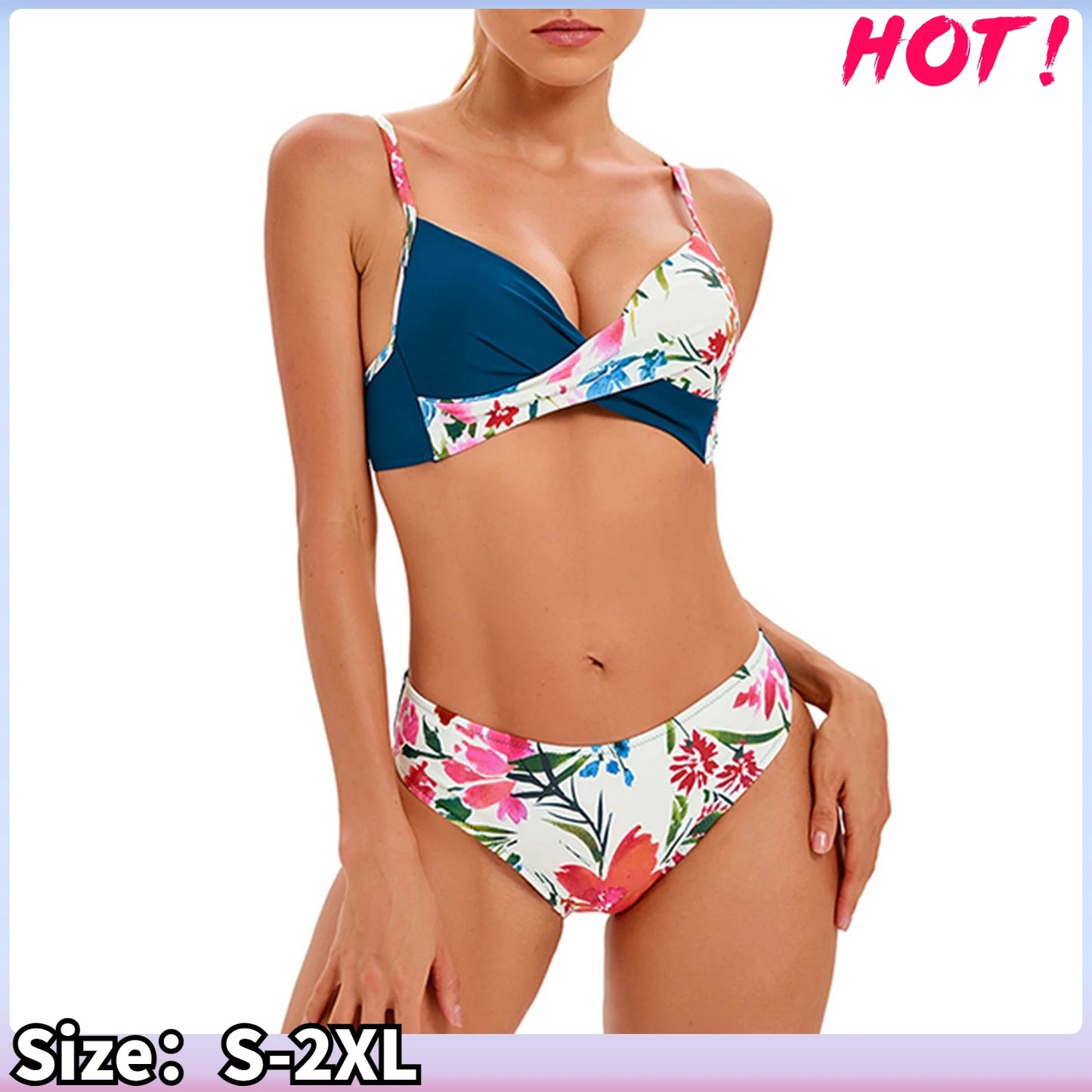 Contrast Color Bikini Halter